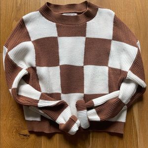 Mango sweater with mono square print